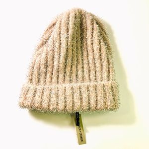 Coco and Carmen Champagne Rose Pink Silver Glitter Beanie